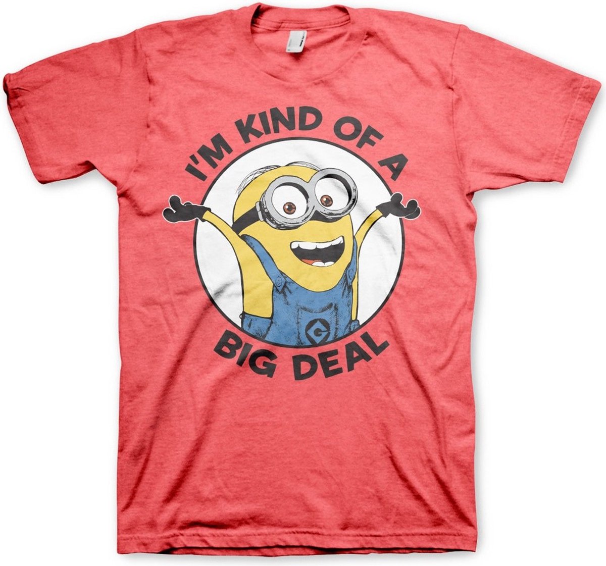 Minions I'm Kind Of A Big Deal T-shirt rood gemêleerd