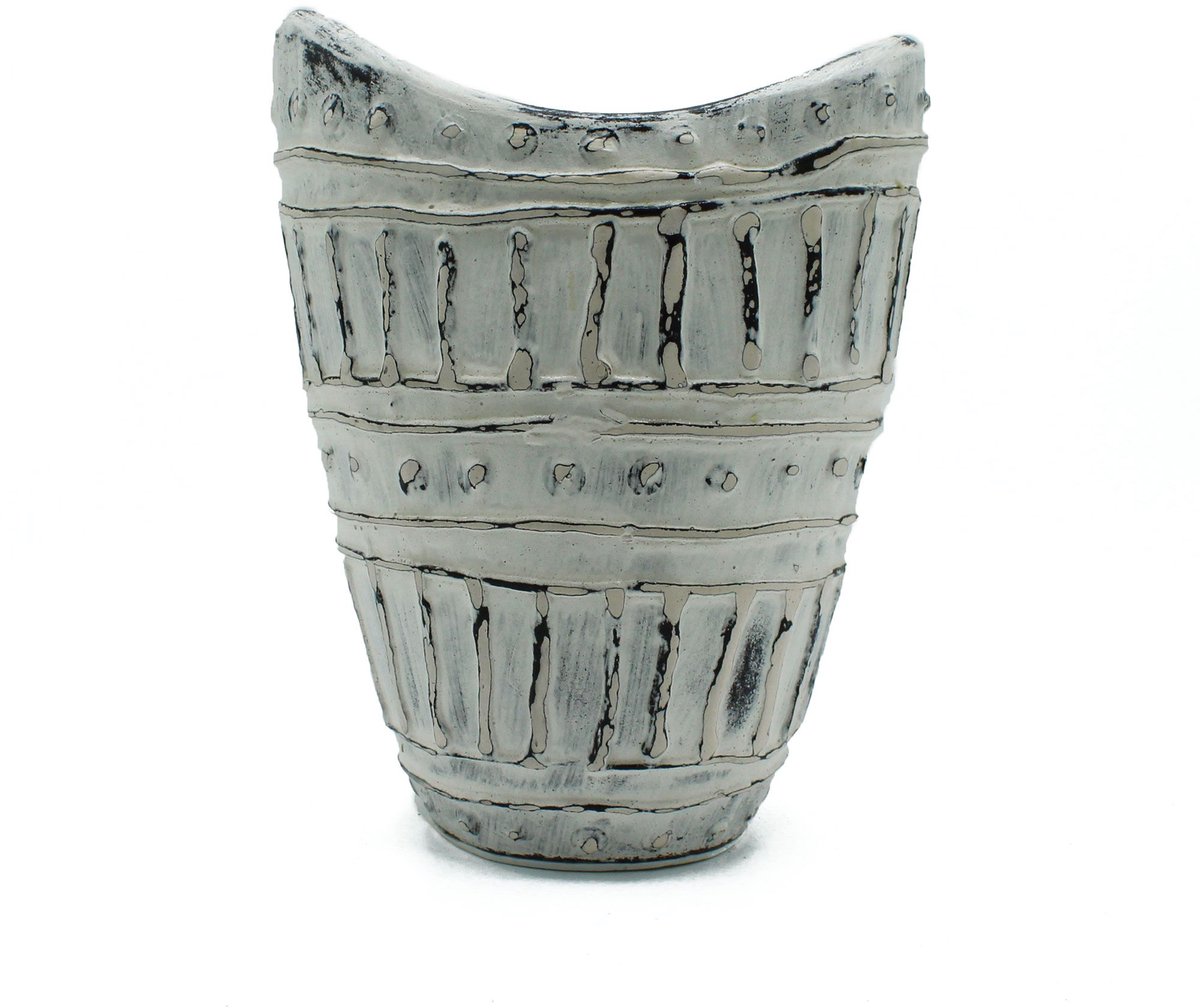 Vaas met brede hals - crème 22 cm