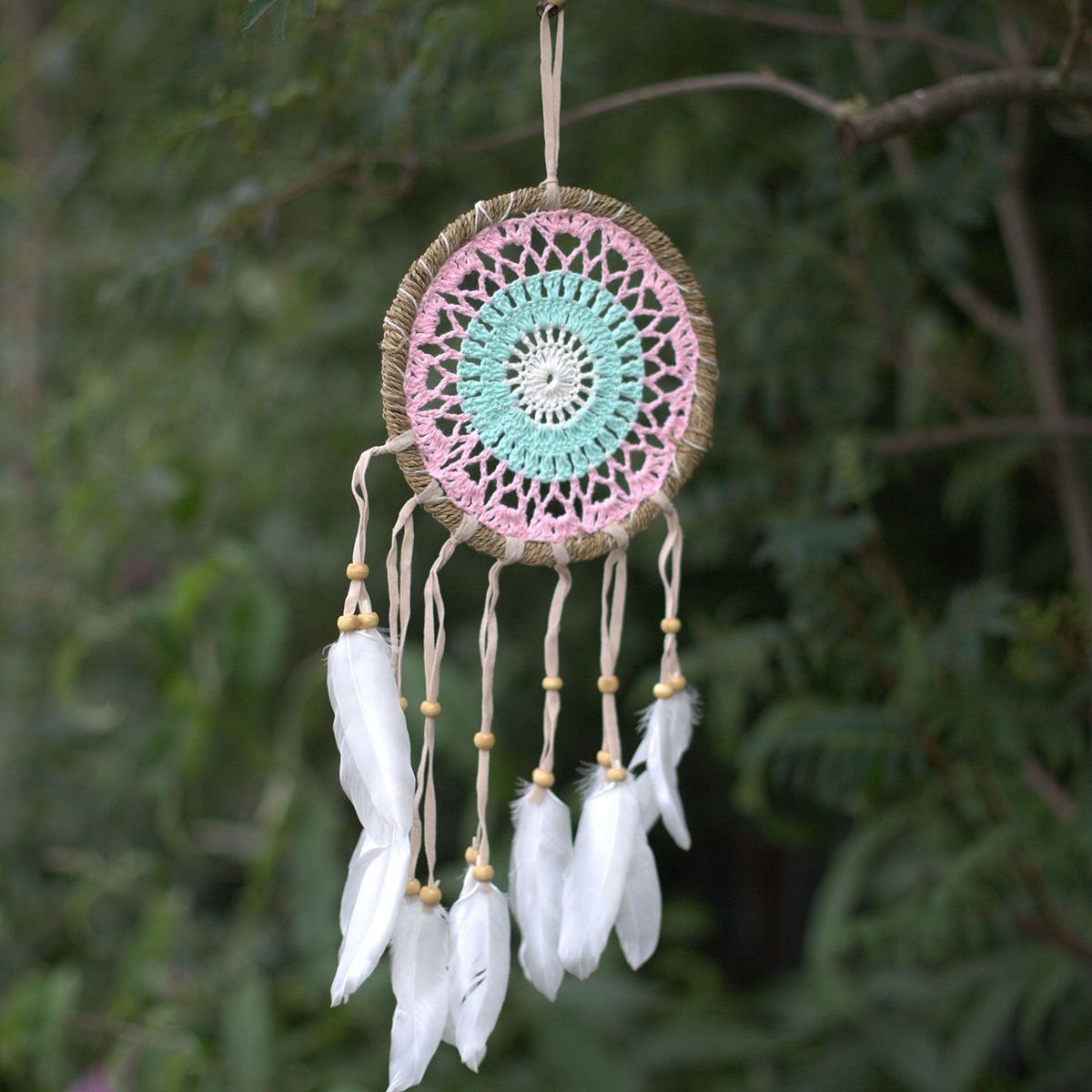 Bali Dromenvanger - Handgemaakt - Pastel Roze - 16cm