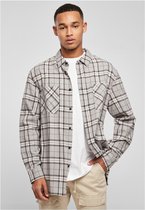 Urban Classics - Long Oversized Check Overhemd - XL - Grijs/Zwart