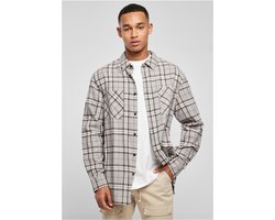 Urban Classics - Long Oversized Check Overhemd - XL - Grijs/Zwart