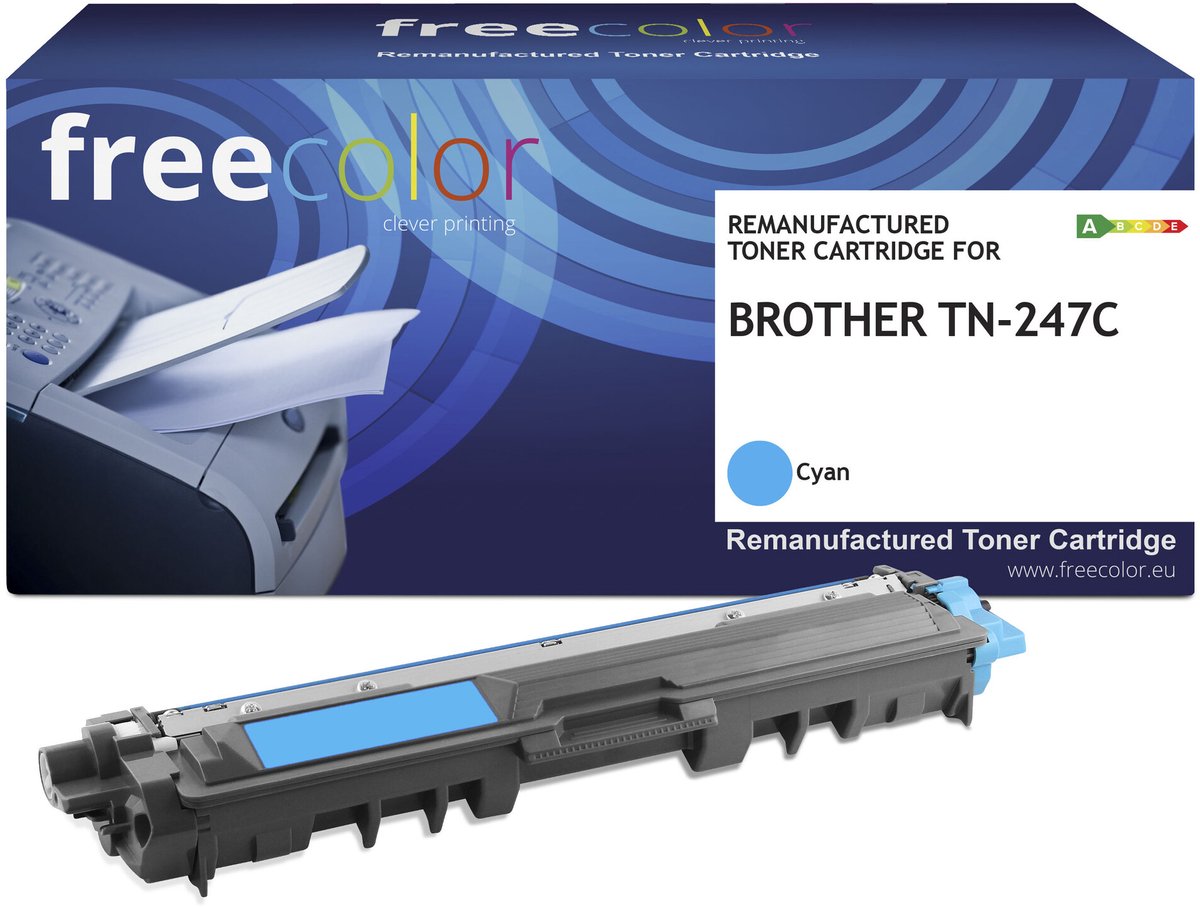 Freecolor - Vervangt Brother TN-247C Toner - Cyaan - 2.300 pagina's - Compatible