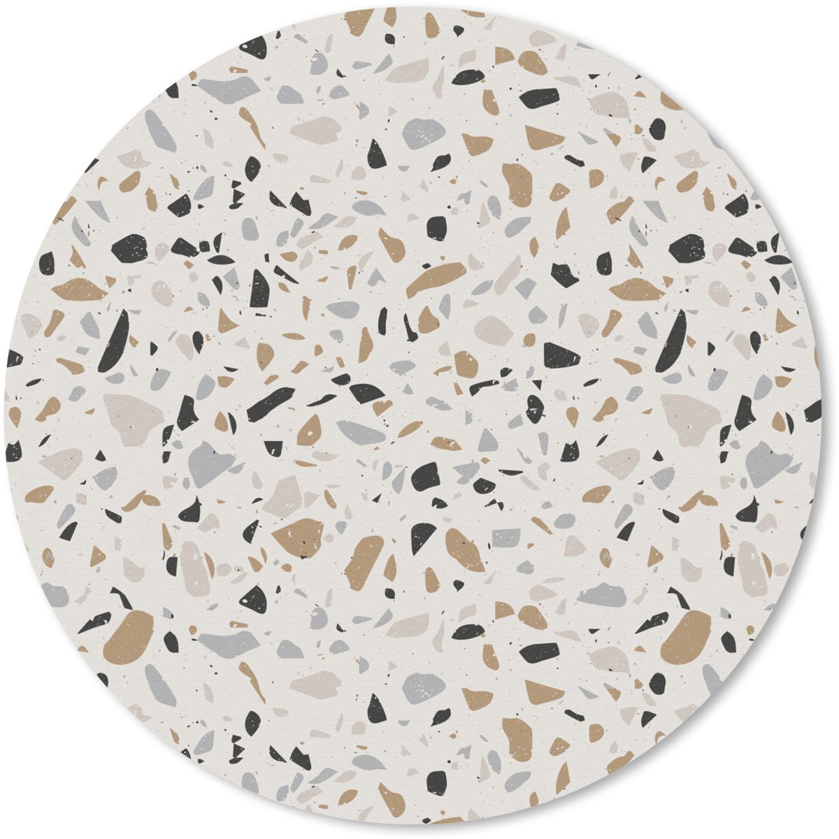 Muismat rond 40x40 cm - Mousepad Terrazzo - Patroon - Staal - Ronde muismatten