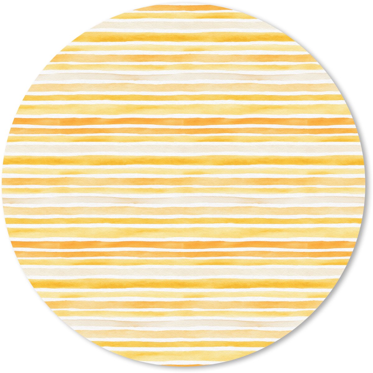 Muismat rond 40x40 cm - Mousepad Frans - Citroen - Strepen - Geel - Ronde muismatten