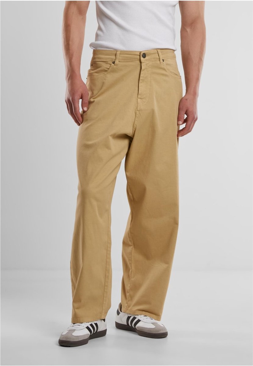 Urban Classics Tapered Twill Baggy Broek rechte pijpen Taille 33 inch Beige