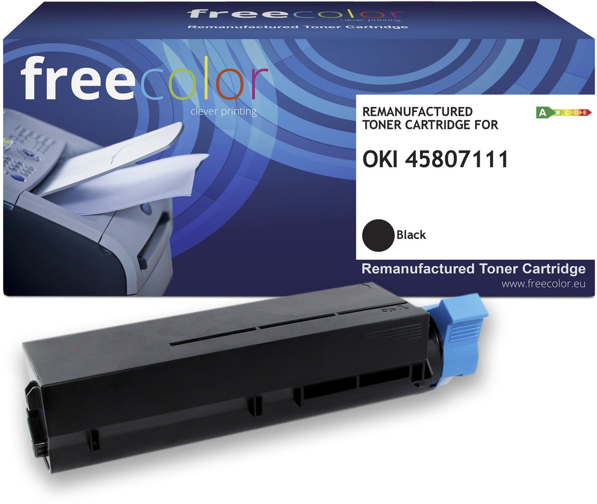 Freecolor - Vervangt OKI 45807111 Toner - Zwart - 12.000 pagina's - Compatible