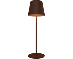 Ledvion – Oplaadbare Tafellamp Nyra – LED - Bruin– Dimbaar – IP54 – USB