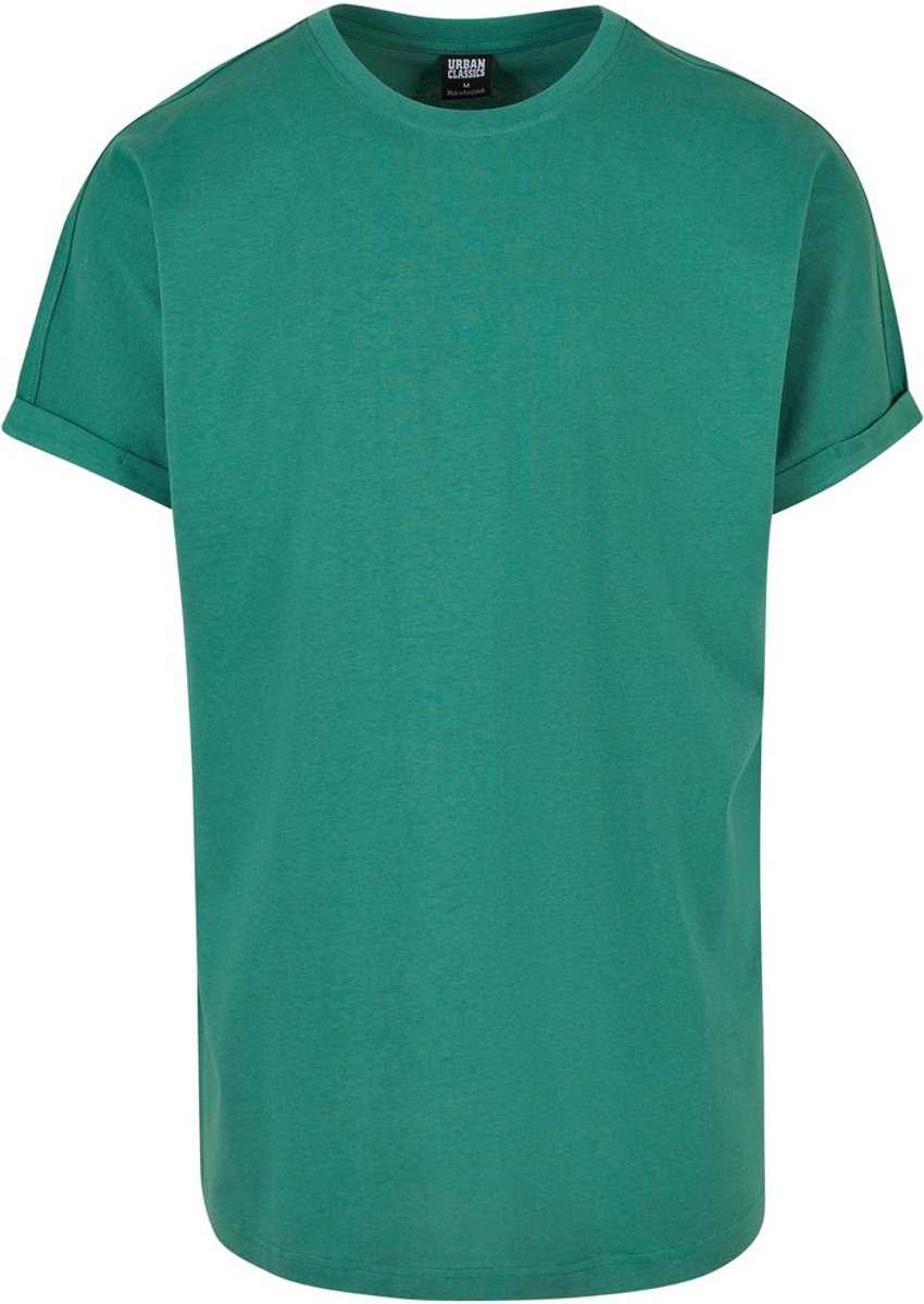 Urban Classics Long Shaped Turnup Heren T-shirt S Groen