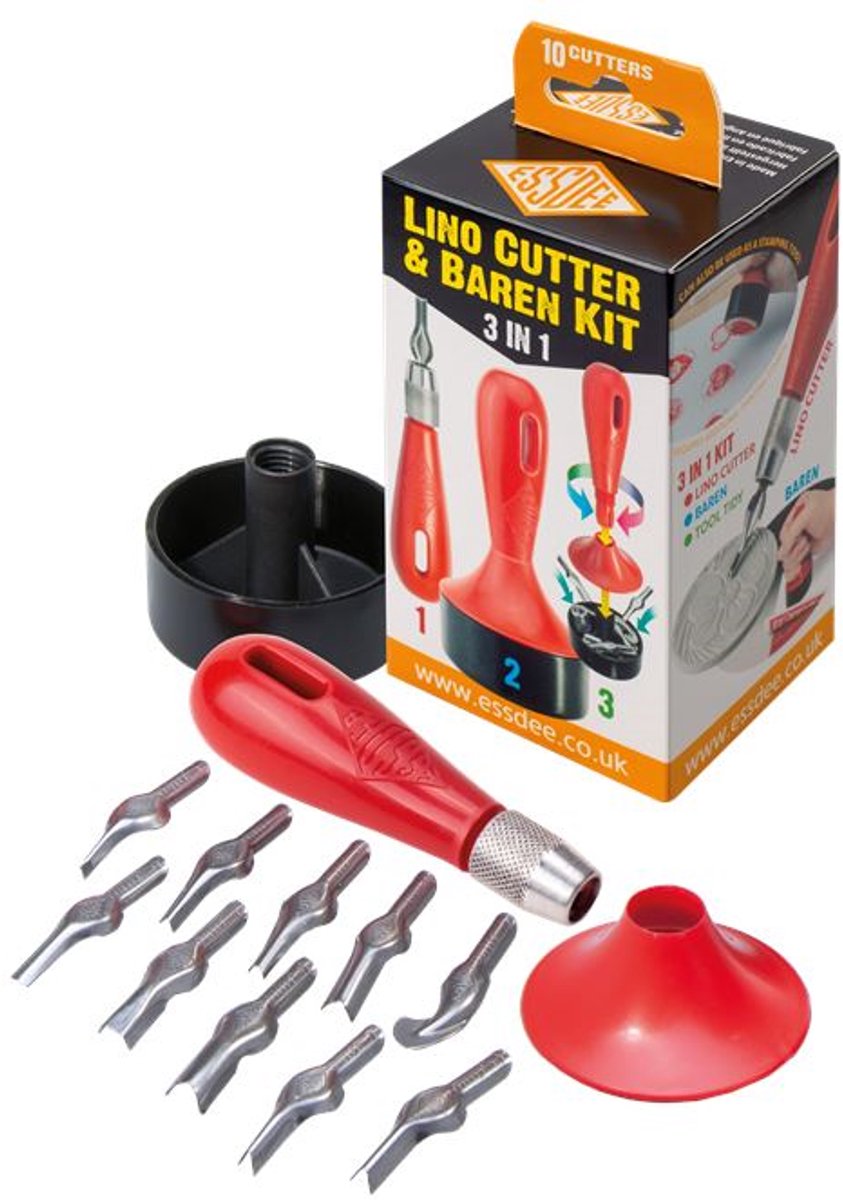 Essdee Linosnede 3-in-1 Baren Set met 10 Cutters Multicolor.