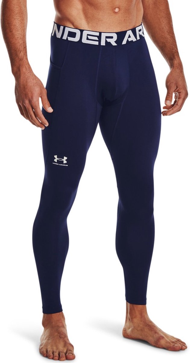 Under Armour UA CG Armour Leggings-BLU Heren Sportlegging - Midnight Navy - Wit