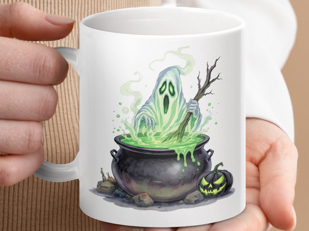 Mok Halloween Geest Brouwsel Heks Ketel Pompoen Thema, Nieuwigheid Koffie Thee Mok, Decora