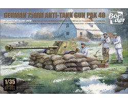 Border Model Modelbouwpakket Militaire voertuigen - BT051 Duitse 7,5cm PaK 40 Antitankgeschut met WWII Winter Artilleriebemanning Plastic - 1:35 - Modelbouw