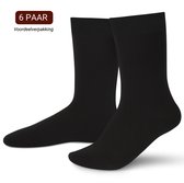 Sukats® 6 Paar Thermosokken - Maat 43-46 - Heren - Recycled Katoen - Badstof - Zwart - Warme Sokken - Werksokken - Thermo Kousen - Naadloos