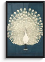 Affiche encadrée - Cadre photo 40x60 cm - Posters - Vogel - Blauw - Vintage - Affiche encadrée noire - Décoration - Décoration murale salon - Décoration murale chambre