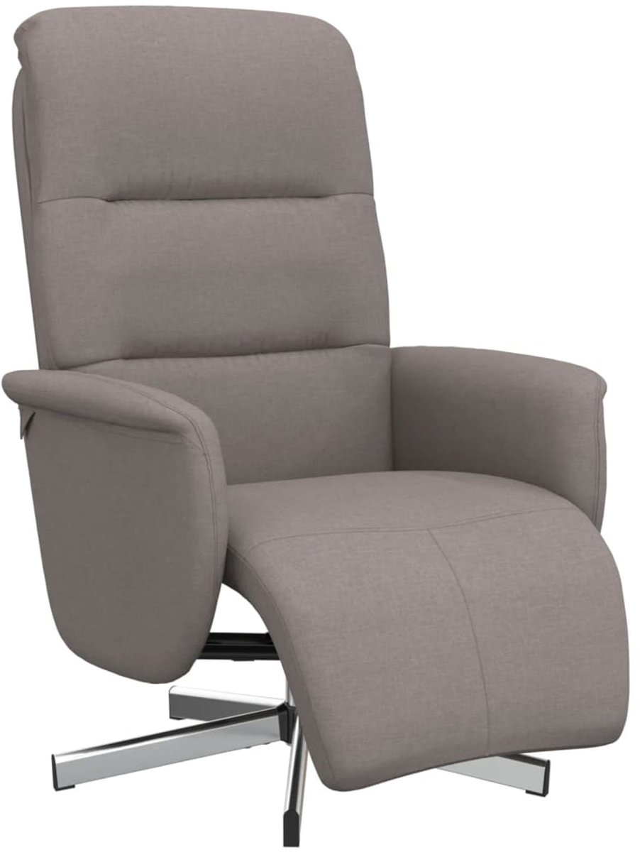 vidaXL Fauteuil - verstelbaar - met - voetensteun - stof - taupe