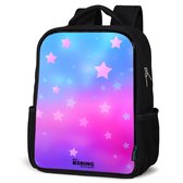 NoBoringSuitcases.com® - Rugzak zwart meisjes - Schooltas meisje - NoBoringSuitcases.com® - Rugzak zwart - Schooltas jongen & meisje - Sterren - Roze - Blauw - Rugtas voor school - Boekentas kind - Schoolrugzak - Kinderrugzak