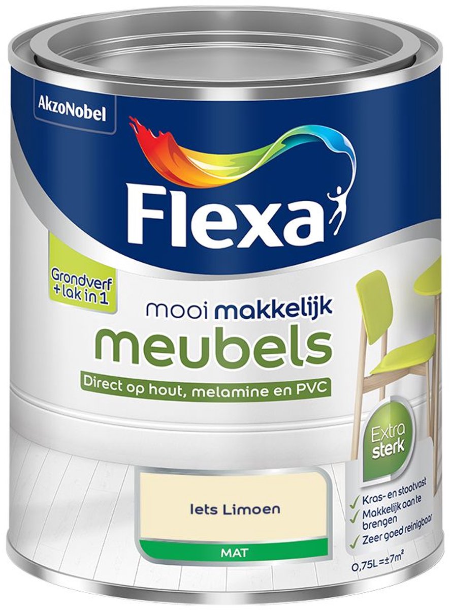 Flexa - mooi makkelijk meubels mat - Iets Limoen - Mengverf - 0.75 L