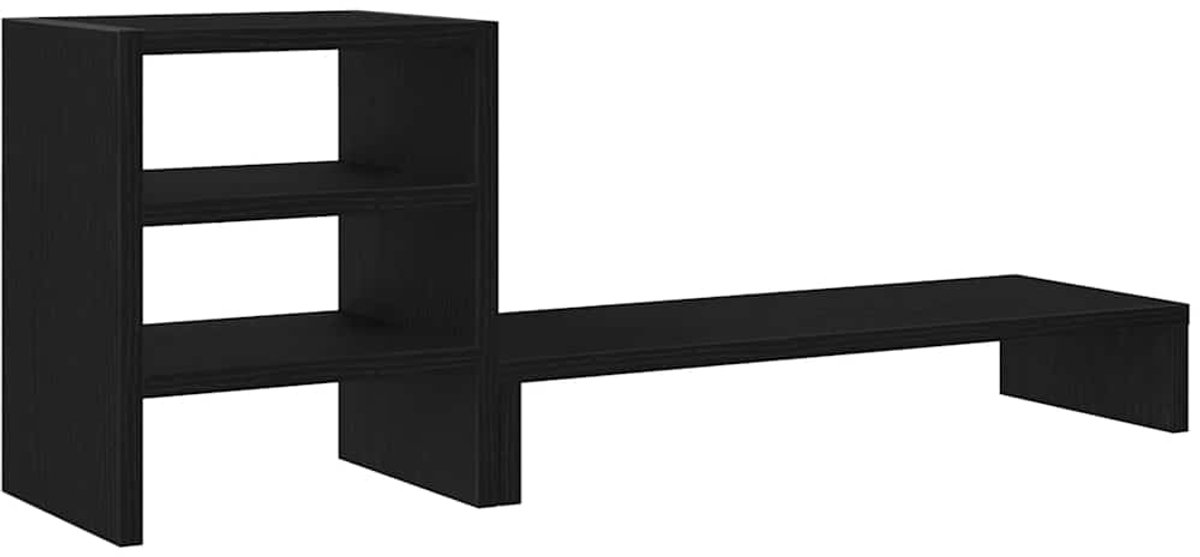 vidaXL - Monitorstandaard - met - bureau-organizer, - zwart - eikenhout