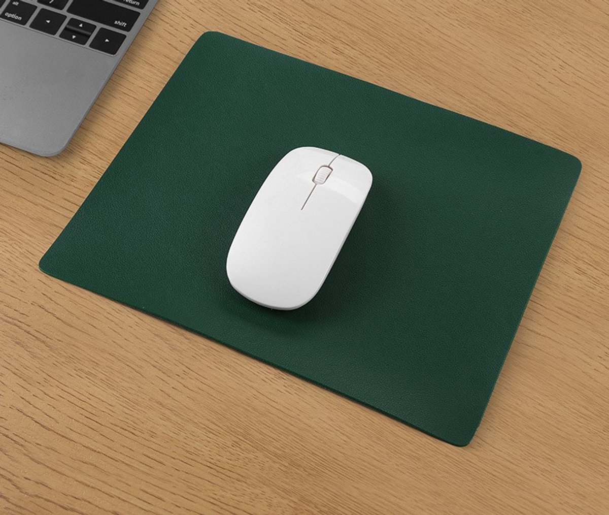 Image of 1 stuks muismat, dikke rubberen muismat met premium textuur, antislip, draagbaar en wasbaar, voor vrouwen, mannen, draadloze laptops, toetsenbordlade, gamingcomputer, kantoor, reizen, 26 x 21 cm.Donkergroen