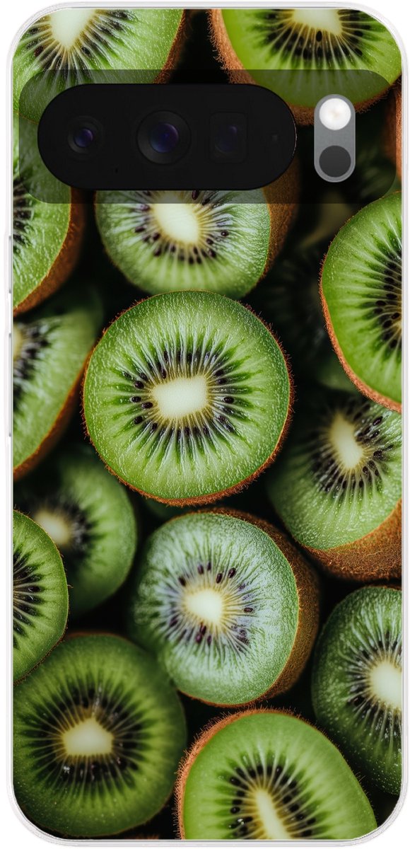 Telefoonhoesje Geschikt voor Google Pixel 10 hoesje - Kiwi - Fruit - Groen - Siliconen Telefoonhoesje Telefoonhoesje