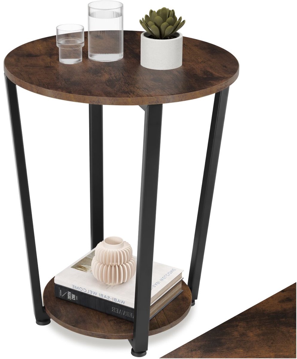 tectake® - Bijzettafel - Sidetable - industrial dark