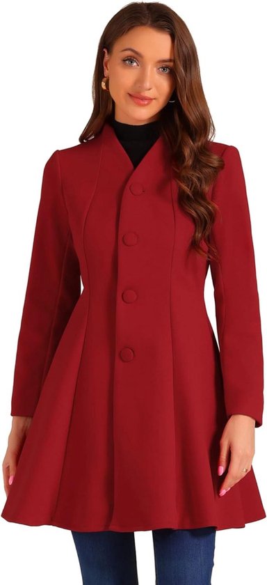 Mantel Jas Dames van Wol – Elegante Lange Winterjas met Knopen in Meerdere Kleuren