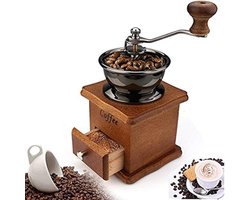 Vintage handmatige koffiemolen - met keramische conische braam - draagbaar handkoffiezetapparaat - vlaskleurig