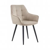 Colenis - Chaises de salle à manger Oriana - Lot de 6 - Beige - Velours - Industriel
