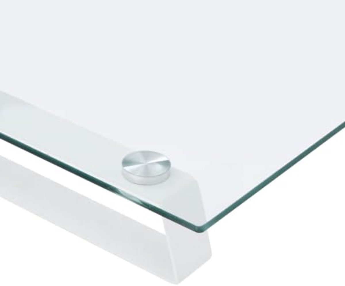 Monitor Stand 60x35x8cm van Tempered Glass en Metaal - Desk Organizer