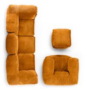 Lumaland Partie Centrale Modulaire Série Velours Côtelé Pouf D