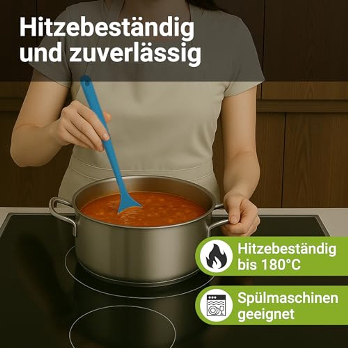 Kooklepelset 4 Stuks - Lichtblauw Hittebestendig Keukengerei