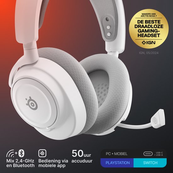 SteelSeries Arctis Nova 7 Gen 2 (wireless, White) (3/8)