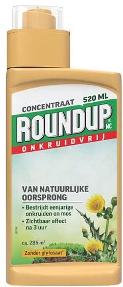 ROUNDUP® Natuurlijk Onkruidvrij Concentraat 520ml - Onkruidverdelger - Van natuurlijke oorsprong - Zonder glyfosaat - Voor ca. 285m²