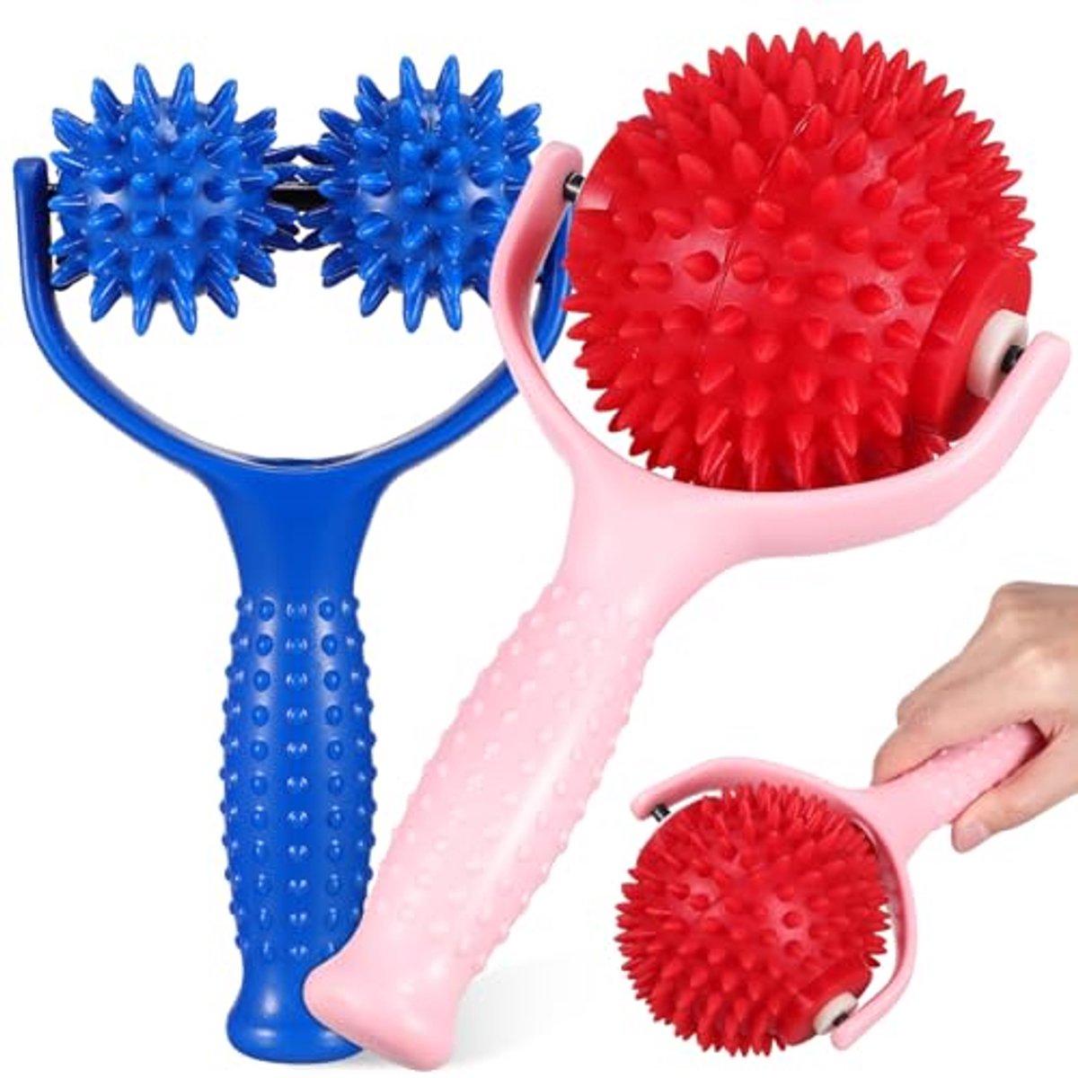 Massage Roller Set met Handvat - 2 Stuks voor Spierontspanning en Pijnverlichting