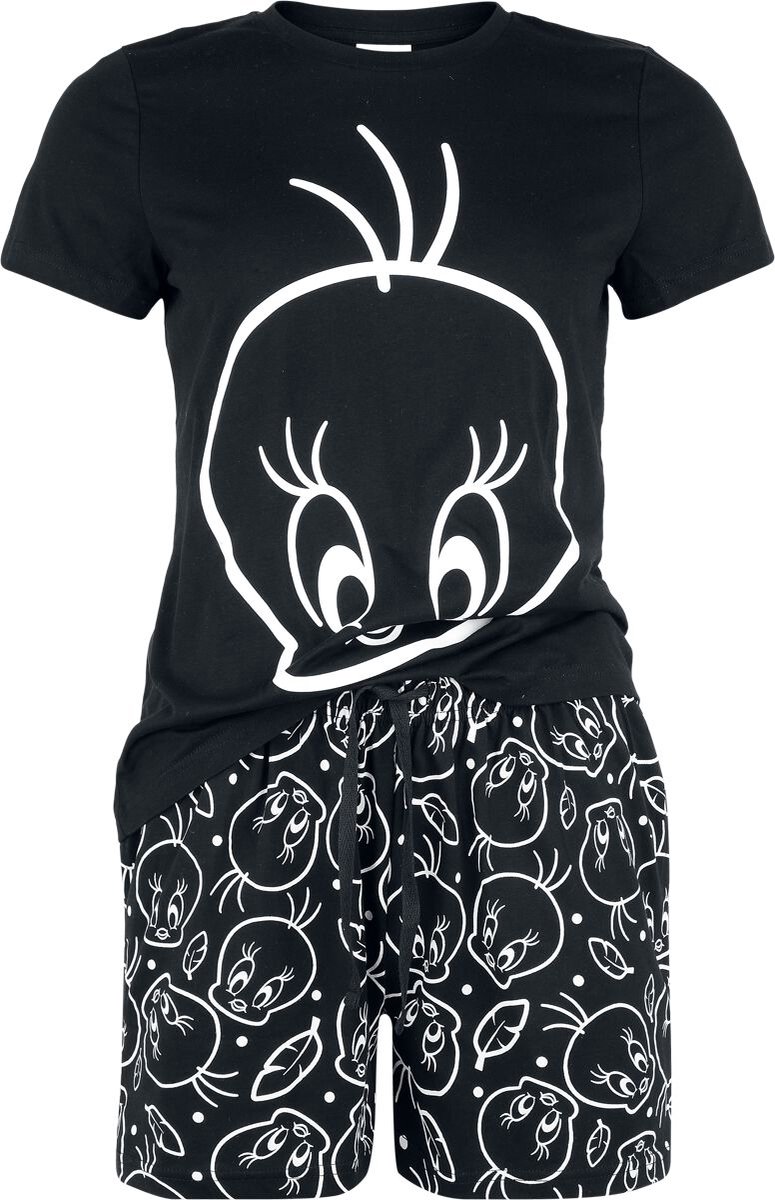Looney Tunes Tweety Outlines Pyjama zwart Katoen