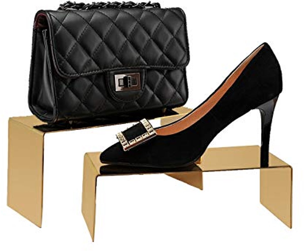 Gouden Roestvrij Stalen Handtas en Schoen Display Stand - 2 Stuks