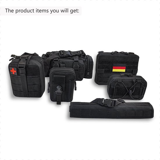 Hanured® Tactische autostoelorganizer, Molle-paneel met 5 afneembare Hanured® Tactische autostoelorganizer, Molle-paneel met 5 afneembare