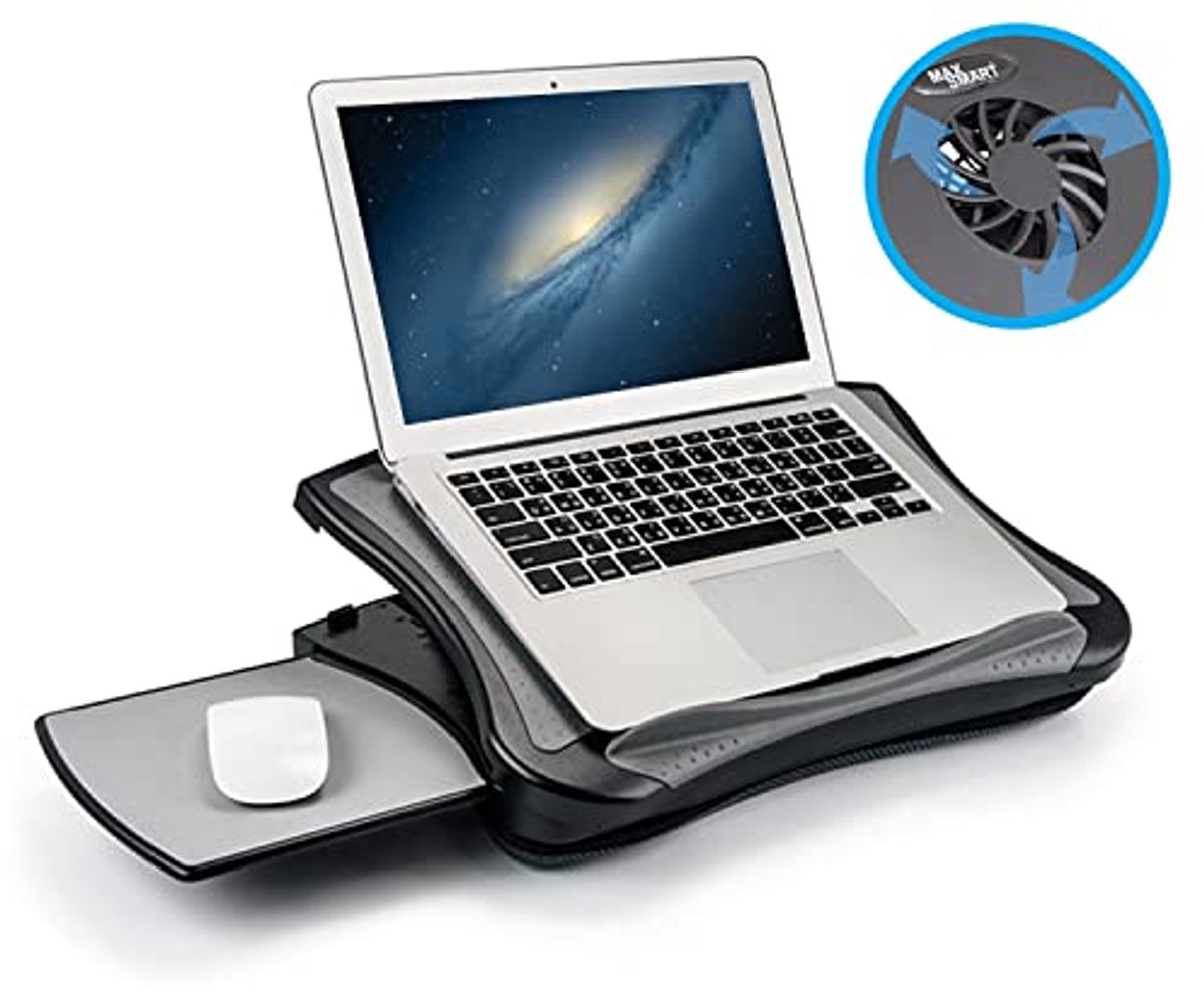 Ergonomische Laptop Bureauverhoger met Koelventilator en Verstelbare Hoek