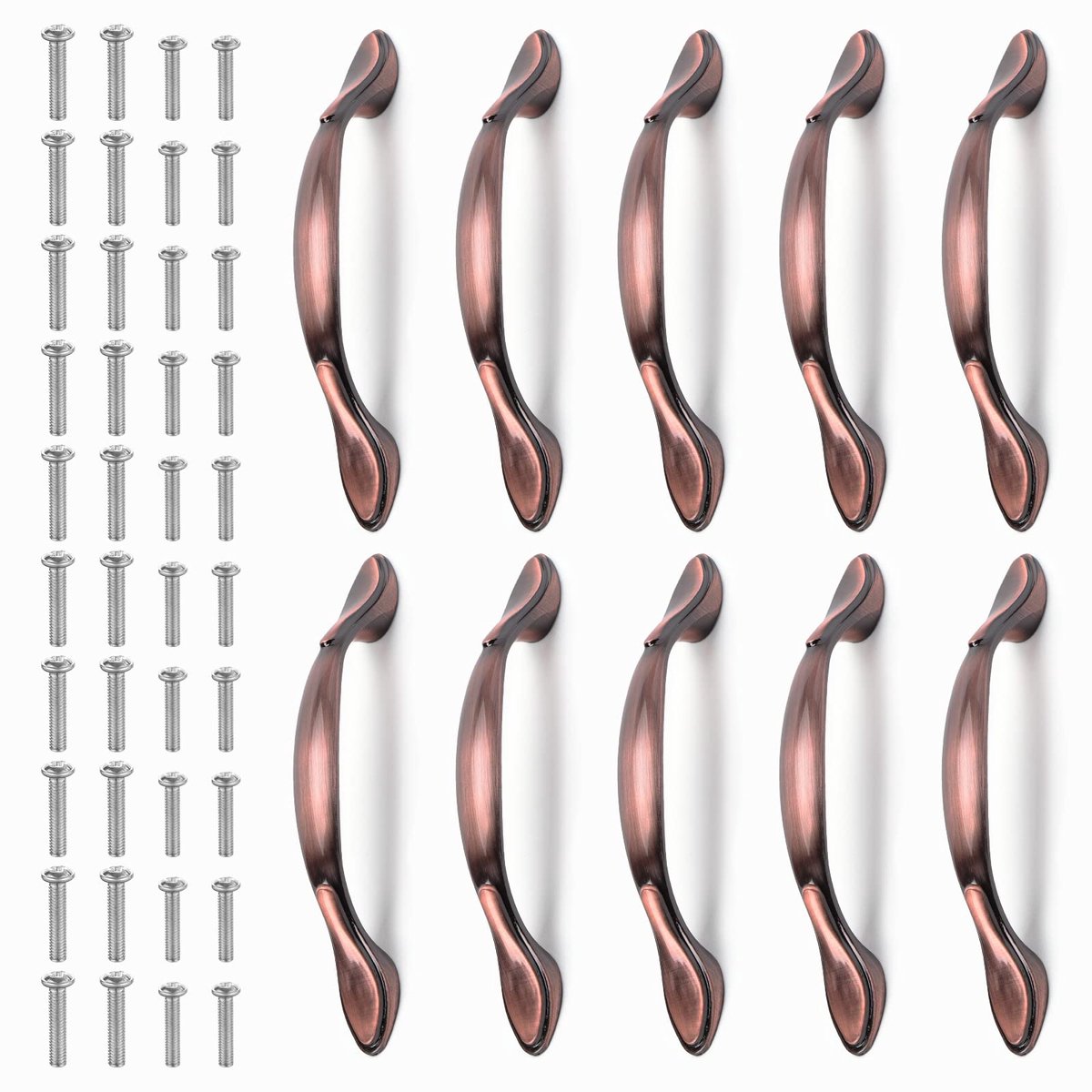 Azomor® Set van 10 decoratieve antieke kastgrepen van zinklegering voor meubels