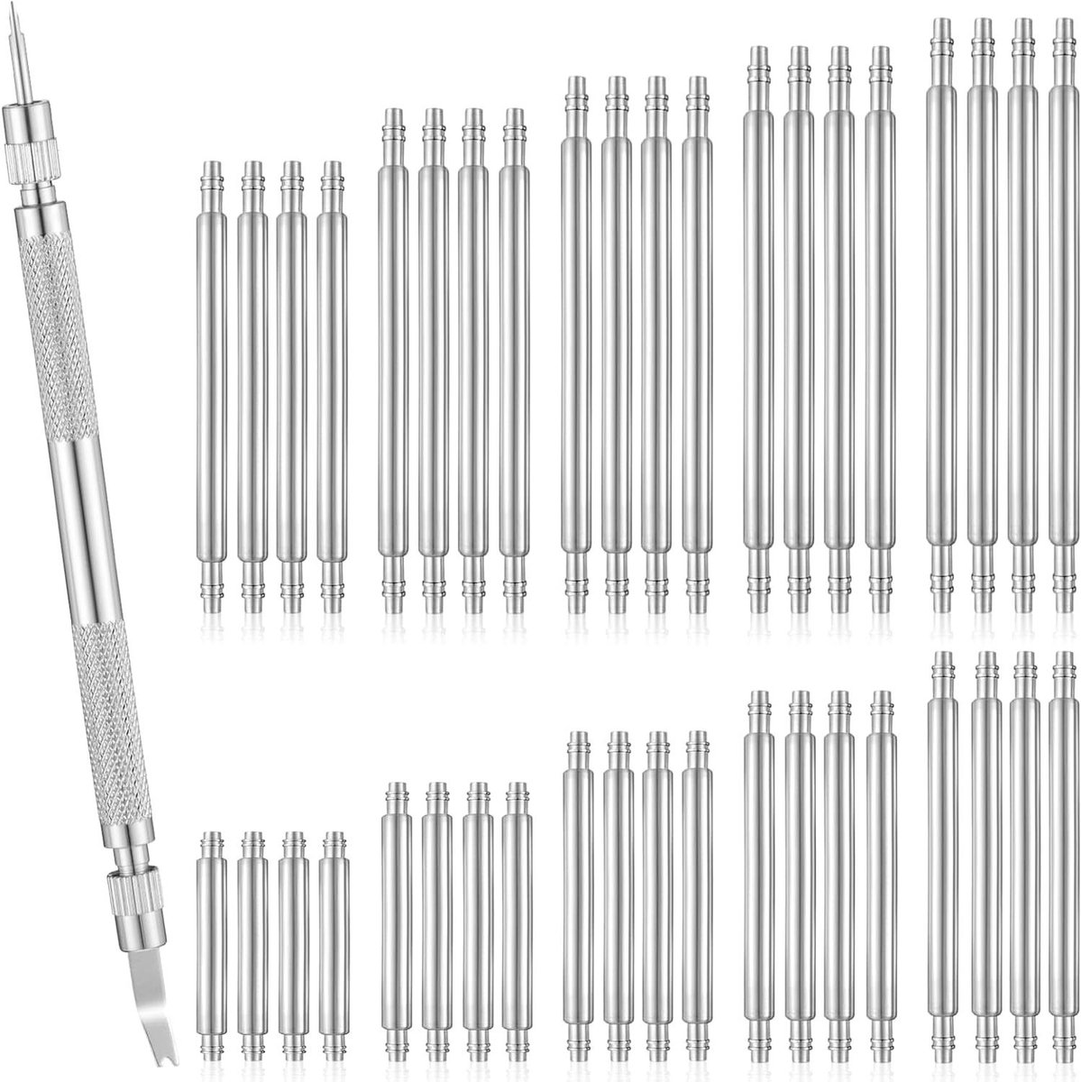 41-delige gereedschapset voor horlogebandreparatie en -vervanging met veerstaaf - horlogeband repareren - horlogeband pin vervangen.