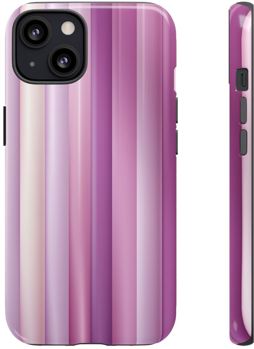 Paarse Verticale Strepen met Kleurverloop – Telefoonhoesje Geschikt voor iPhone 13