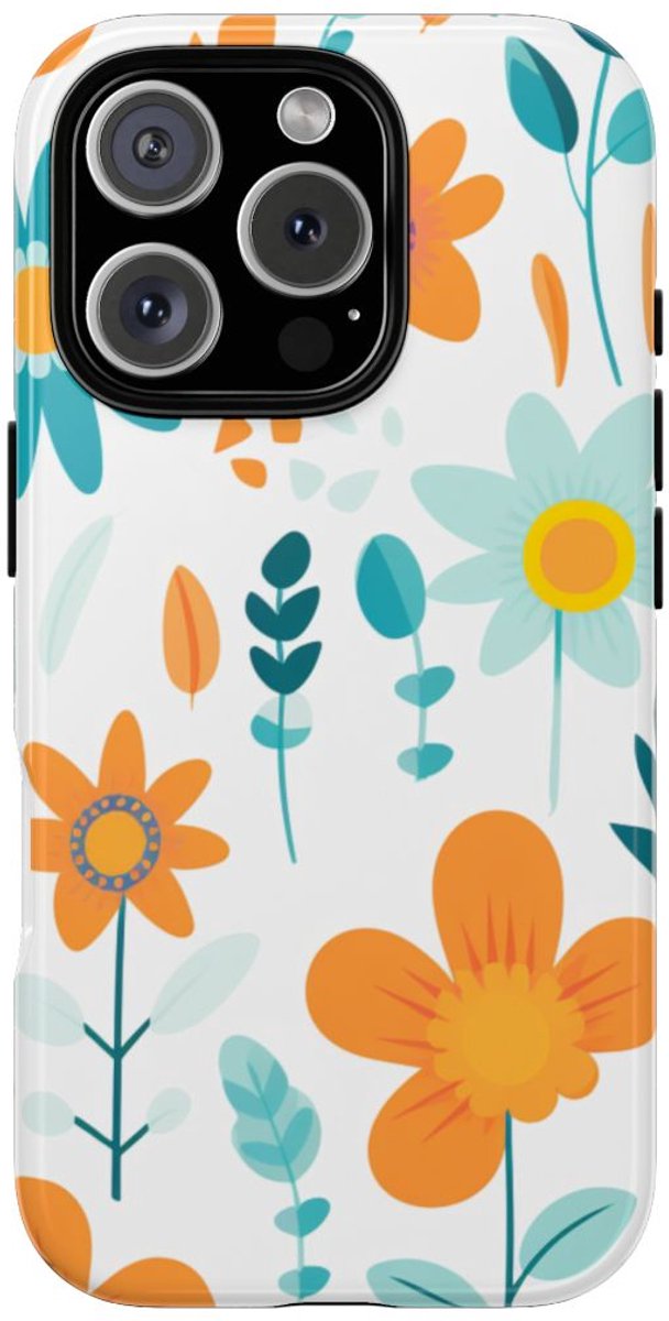 Kleurrijk Bloemenpatroon – Telefoonhoesje Geschikt voor iPhone 16 Pro