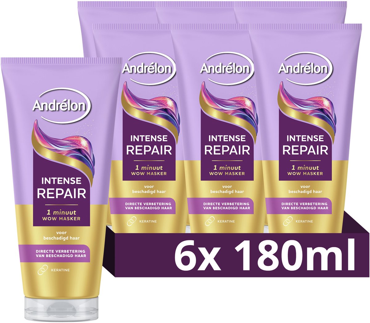 Andrélon- 1 Minuut Haarmasker - Intense Repair - 6 x 180 ml