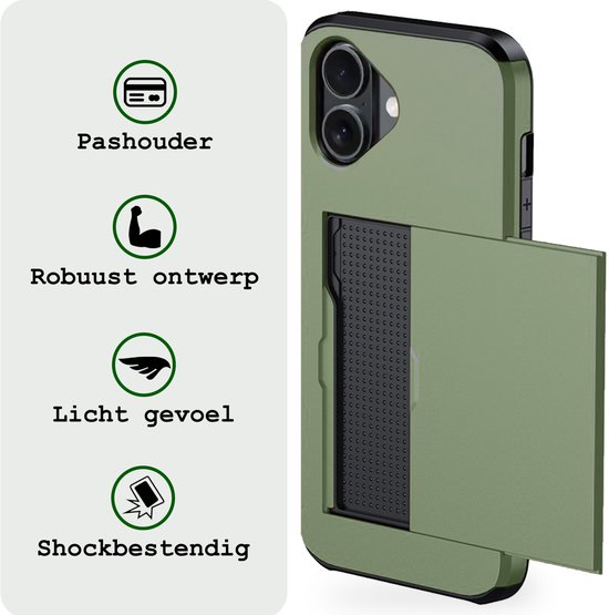 Étui rigide iPhone avec porte-cartes pour iPhone 17 - Vert foncé