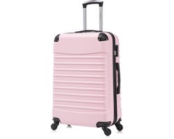 Travelerz Rome Large Koffer – 69L – Lichtgewicht ABS – Spinner – Licht Roze – Met Cijferslot