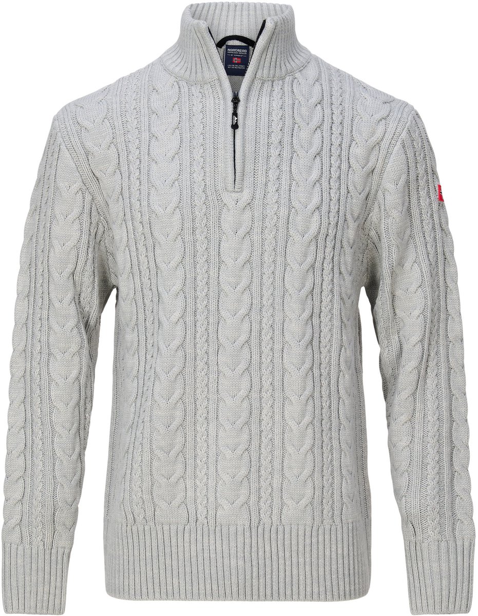 Nordberg Kol Sweater Half Zip Heren Melange Grijs
