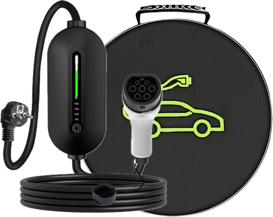 Mobiele Thuislader type 2 vanaf stopcontact - 5 meter - 3,7 kW
