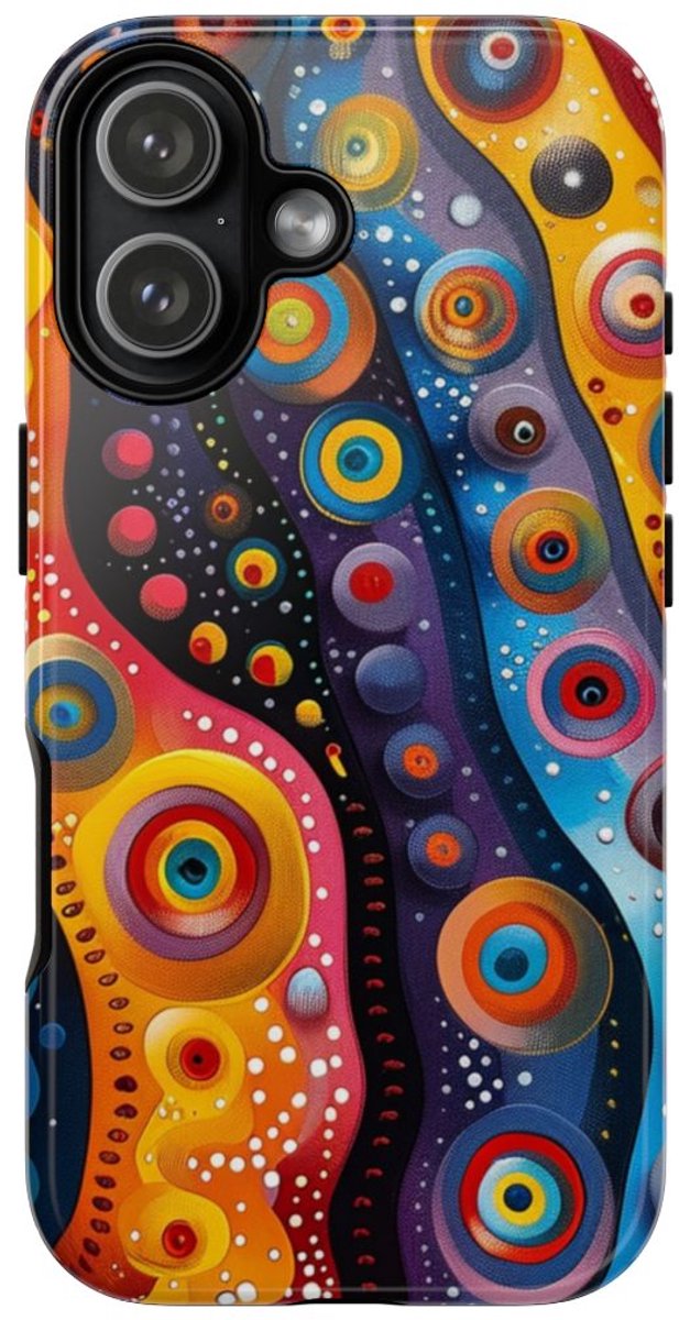 Kleurrijk Abstract Cirkelpatroon – Telefoonhoesje Geschikt voor iPhone 17