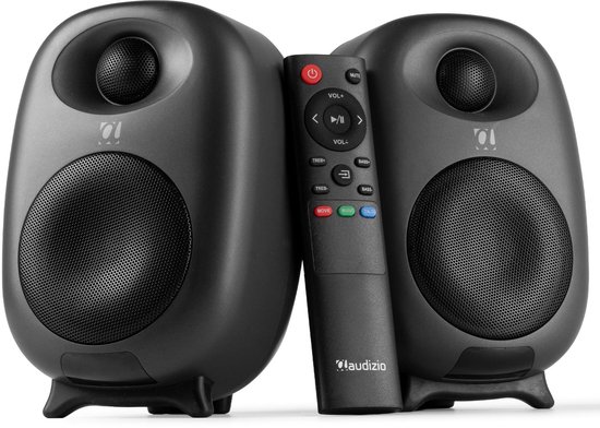 Stereo set - Audizio RS60 HiFi speakers - Boekenplank speakers - Bluetooth - Donkergrijs - 120W