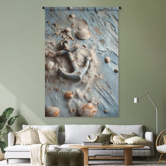 Tapisserie murale 120x180 cm - Anker - Bois - Coquillages - Sable - Tapisserie - Tapisseries